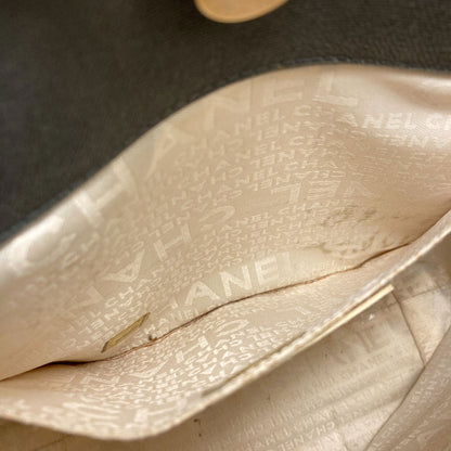 CHANEL シャネル チョコバー ゴールド金具 ハンドバッグ キャンバス レディース 中古