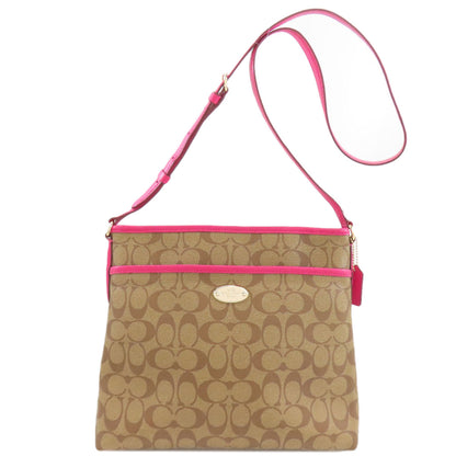 COACH コーチ F34938 シグネチャー ショルダーバッグ PVC レディース 中古