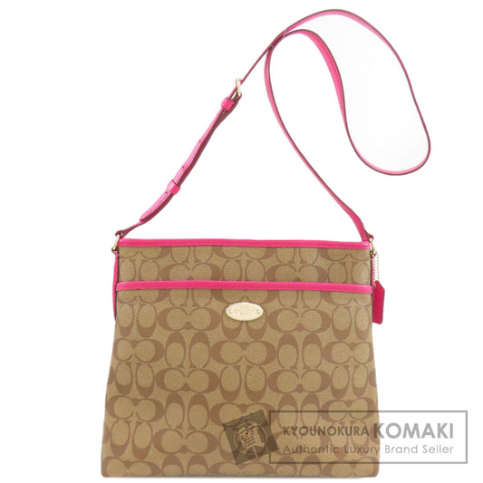 COACH コーチ F34938 シグネチャー ショルダーバッグ PVC レディース 中古