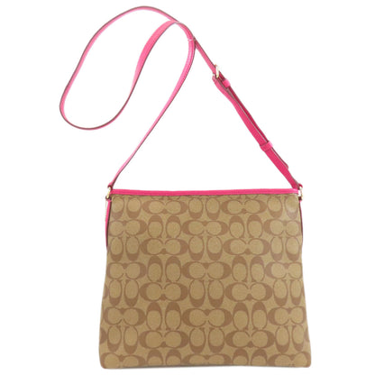 COACH コーチ F34938 シグネチャー ショルダーバッグ PVC レディース 中古