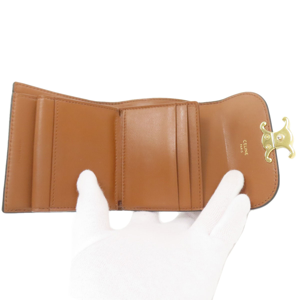 セリーヌ トリオンフ フラップ 三つ折り財布（小銭入れあり） 中古 商品画像6