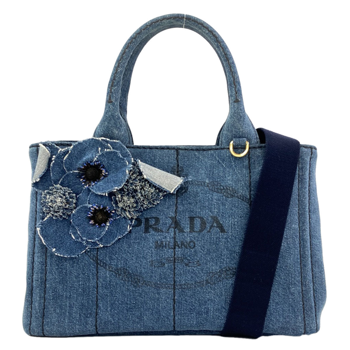 プラダ カナパミニ フラワー 2WAY ハンドバッグ 中古 商品画像2