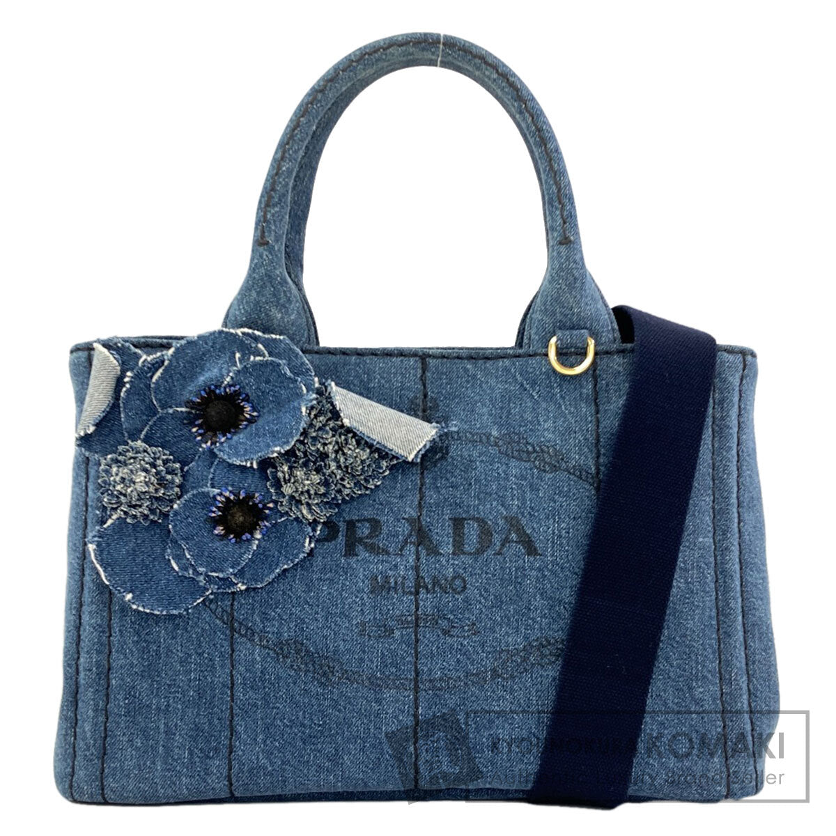 プラダ カナパミニ フラワー 2WAY ハンドバッグ 中古 商品画像1