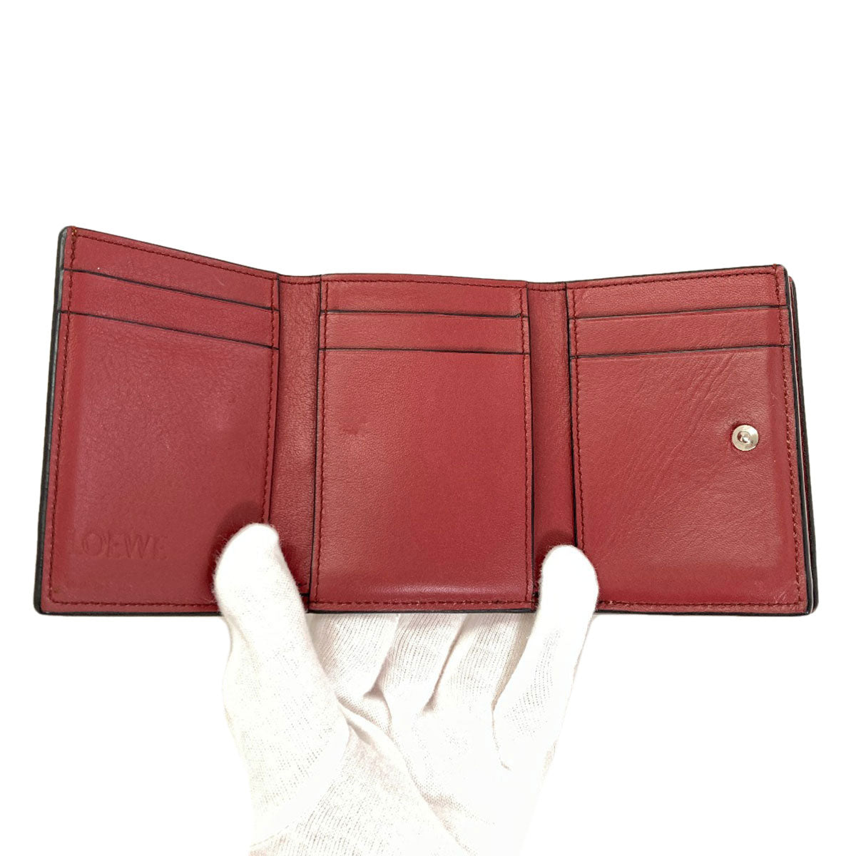 ロエベ バーティカルウォレット スモール コンパクトウォレット 三つ折り財布（小銭入れあり） 中古 商品画像5