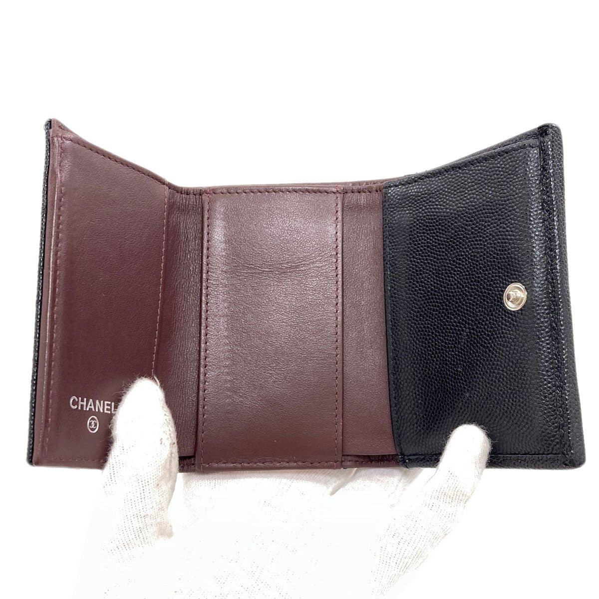 シャネル マトラッセ シルバー金具 三つ折り財布（小銭入れあり） 中古 商品画像5