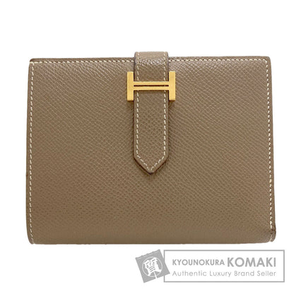 エルメス ベアンコンパクト エトープ ゴールド金具 二つ折り財布（小銭入れあり） 中古 商品画像1
