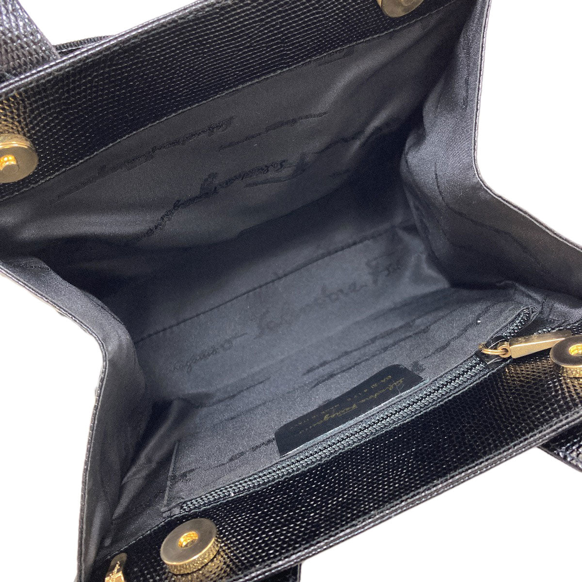 サルヴァトーレフェラガモ ヴァラリボン 型押 2WAY ハンドバッグ 中古 商品画像6