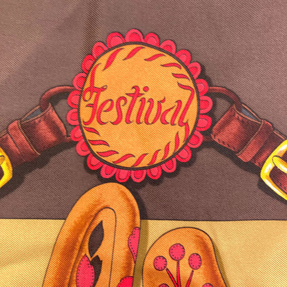 エルメス カレ90 Festival 祭典 スカーフ 中古 商品画像5