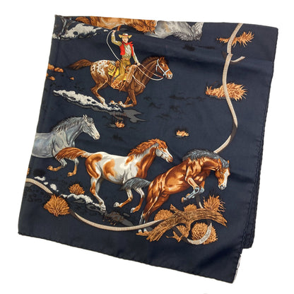 エルメス カレ90 LES MUSTANNGS 野生馬 スカーフ 中古 商品画像2