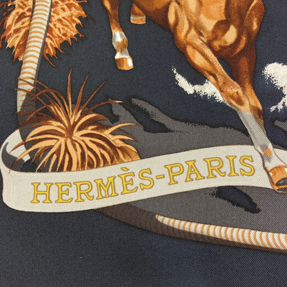 エルメス カレ90 LES MUSTANNGS 野生馬 スカーフ 中古 商品画像6