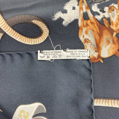 エルメス カレ90 LES MUSTANNGS 野生馬 スカーフ 中古 商品画像7