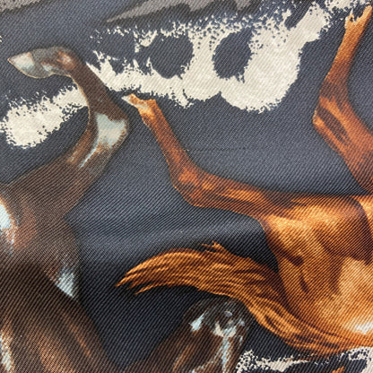 エルメス カレ90 LES MUSTANNGS 野生馬 スカーフ 中古 商品画像8