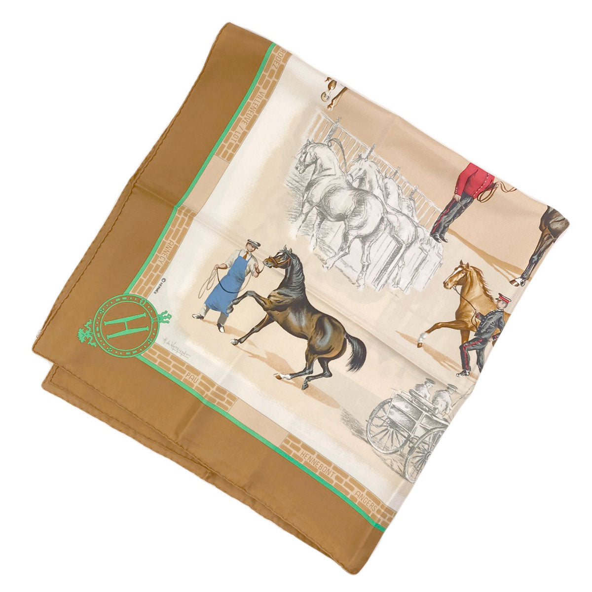 エルメス カレ90 LES HARAS NATIONAUX 国立種馬飼育場 スカーフ 中古 商品画像3