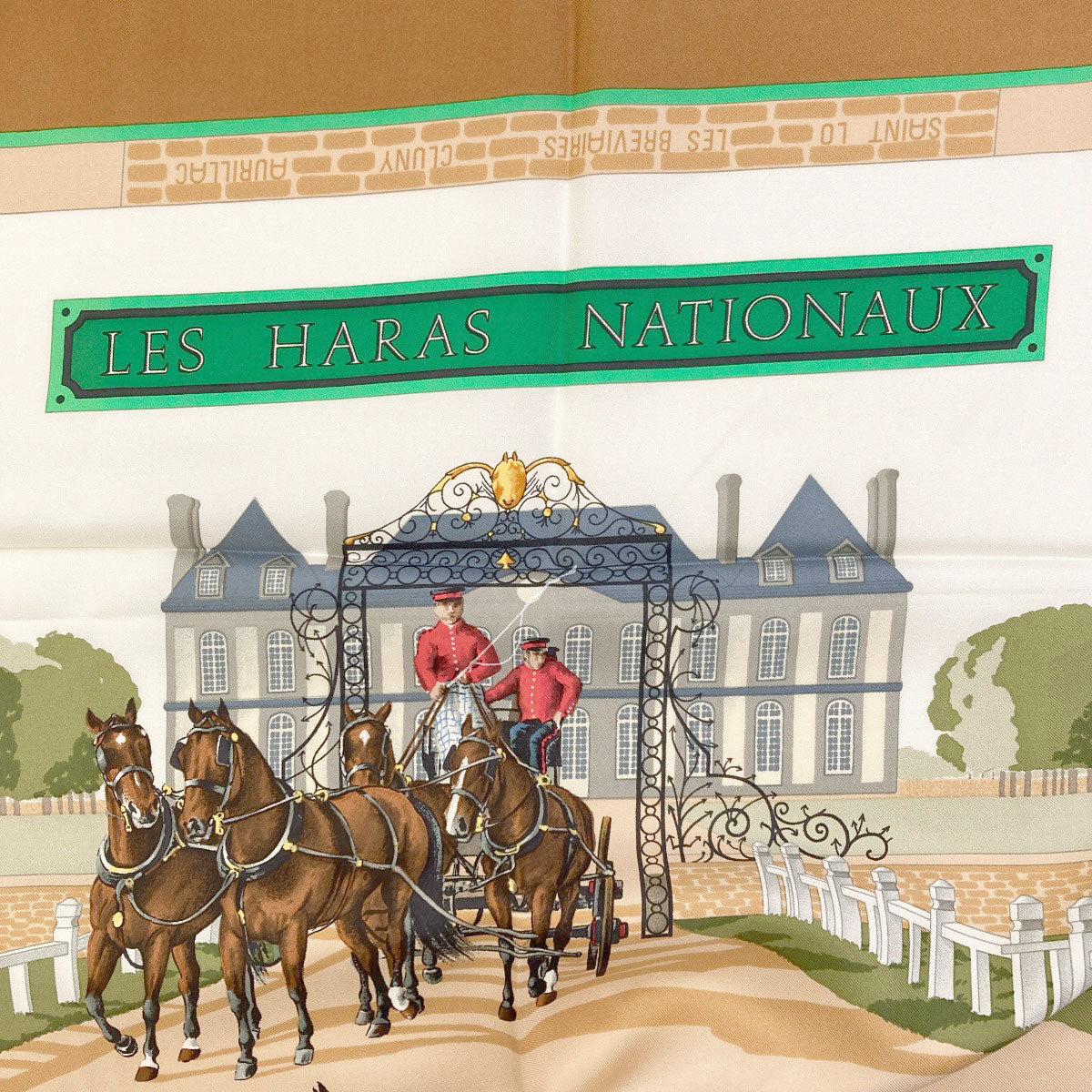 エルメス カレ90 LES HARAS NATIONAUX 国立種馬飼育場 スカーフ 中古 商品画像5
