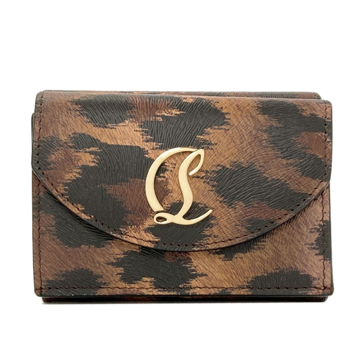 クリスチャンルブタン レオパード柄 三つ折り財布（小銭入れあり） 中古 商品画像2