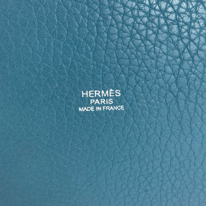エルメス マンジョワールMM ブルージーン シルバー金具 ハンドバッグ 中古 商品画像7