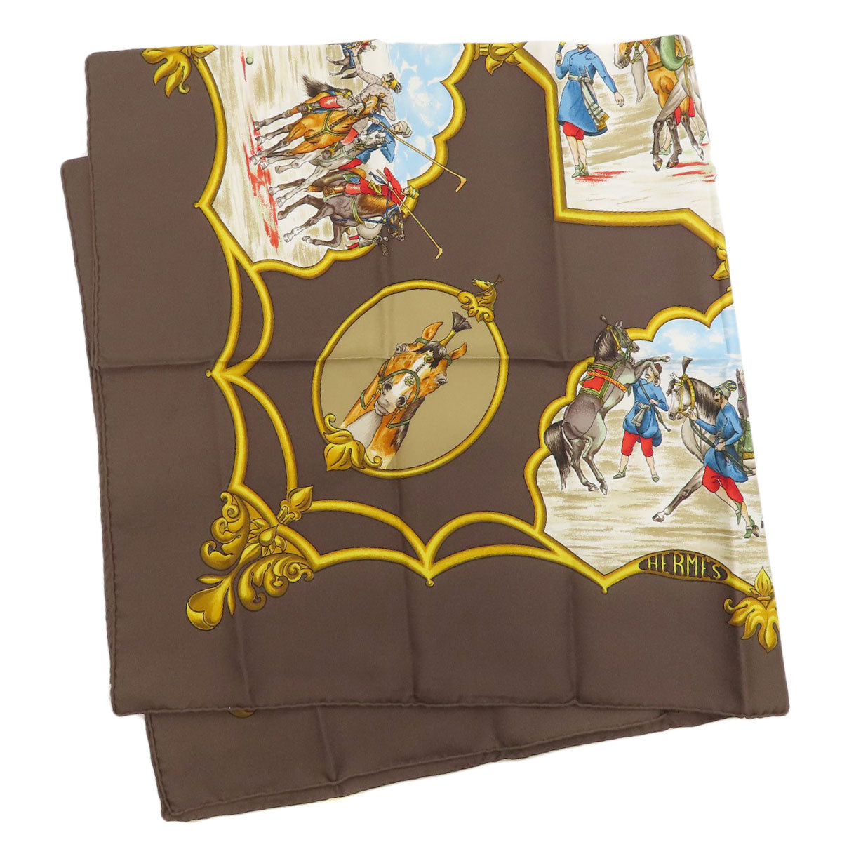 エルメス カレ90 ムガル王朝の馬 スカーフ 中古 商品画像3