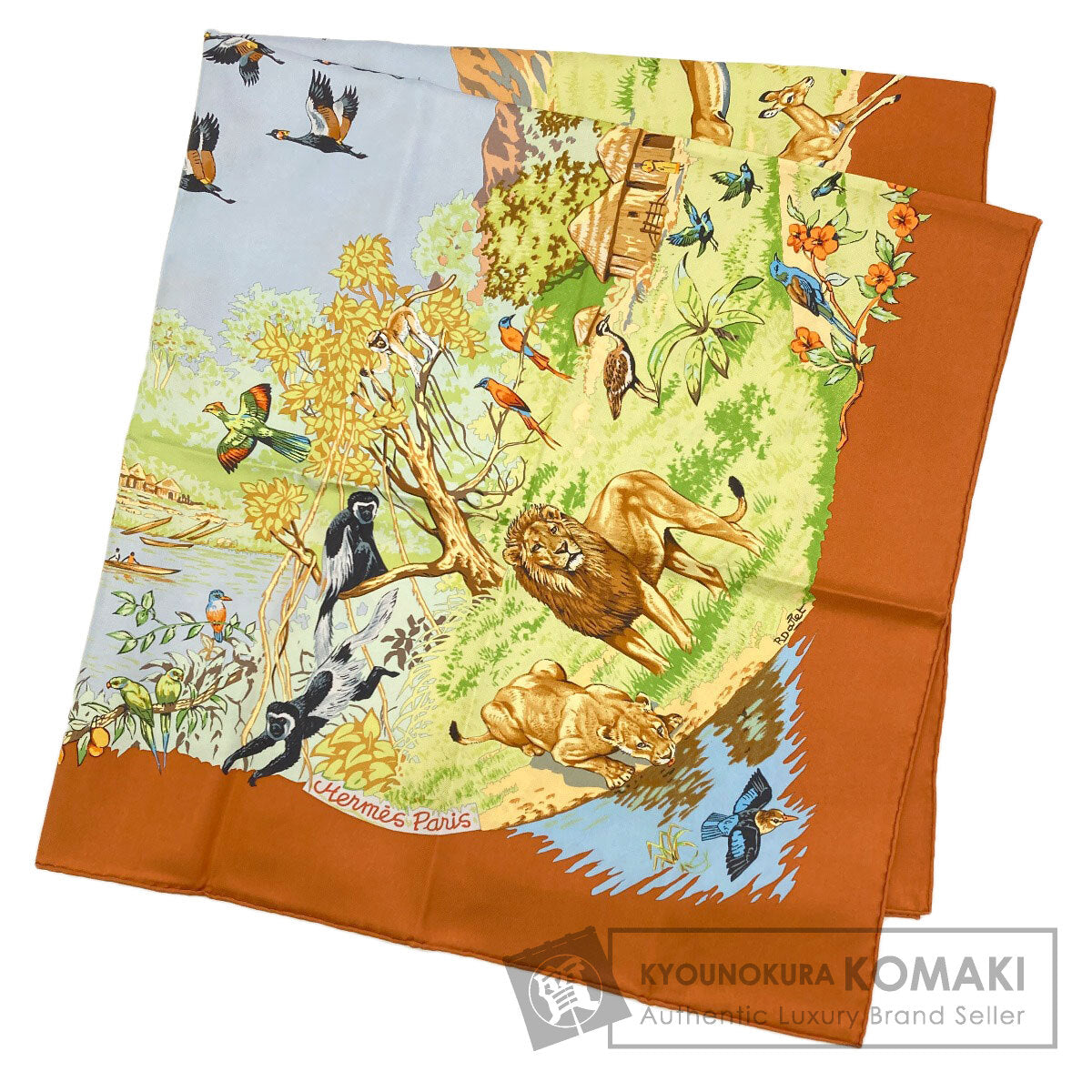 エルメス カレ90 アフリカ スカーフ 中古 商品画像1