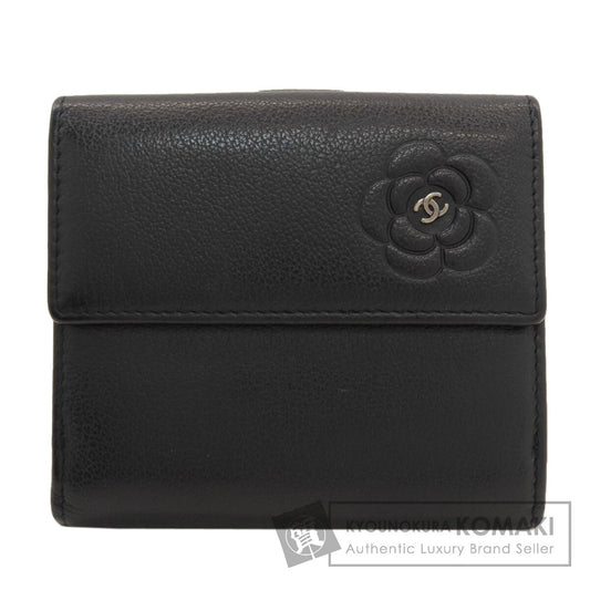 シャネル カメリア シルバー金具 二つ折り財布（小銭入れあり） 中古 商品画像1