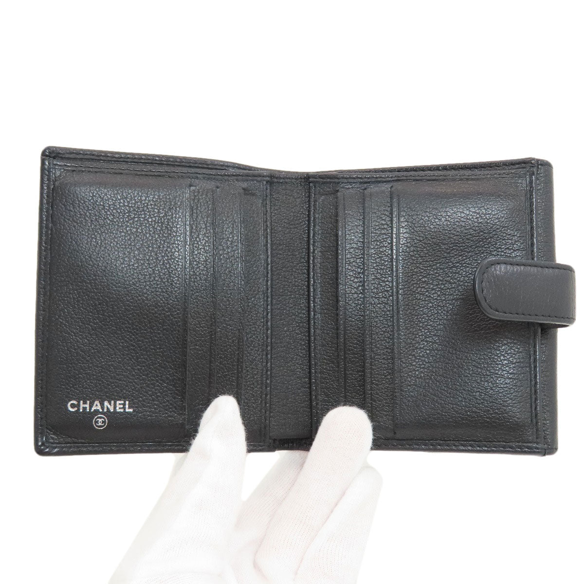 シャネル カメリア シルバー金具 二つ折り財布（小銭入れあり） 中古 商品画像5