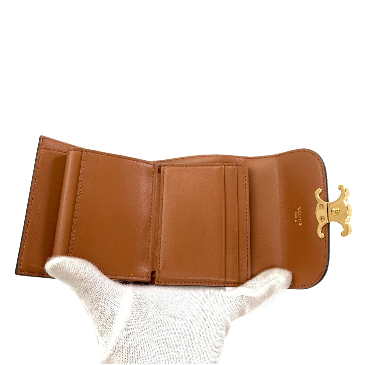 セリーヌ スモール フラップウォレット トリオンフ 三つ折り財布（小銭入れあり） 中古 商品画像6
