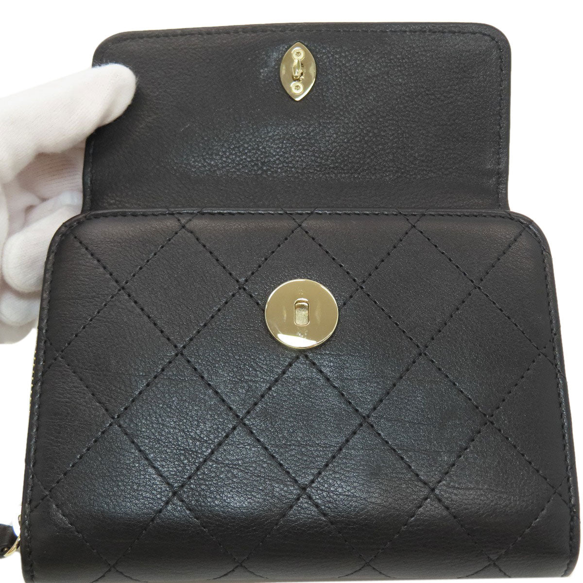 シャネル ココマーク マトラッセ ゴールド金具 二つ折り財布（小銭入れあり） 中古 商品画像16