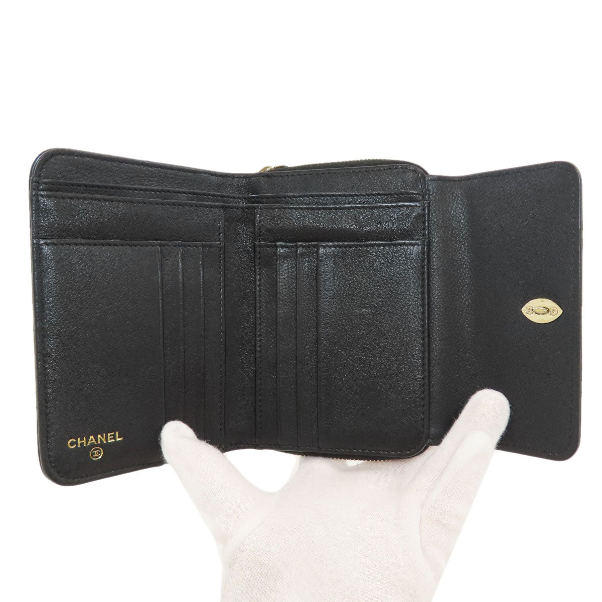 シャネル ココマーク マトラッセ ゴールド金具 二つ折り財布（小銭入れあり） 中古 商品画像5
