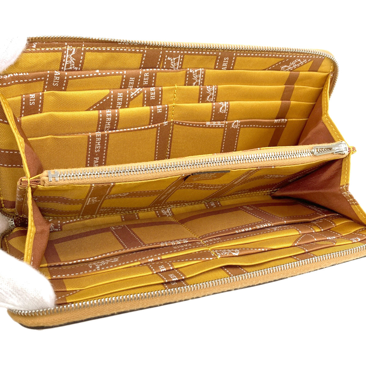 エルメス アザップ シルクイン ロング ゴールド シルバー金具 長財布（小銭入れあり） 中古 商品画像5