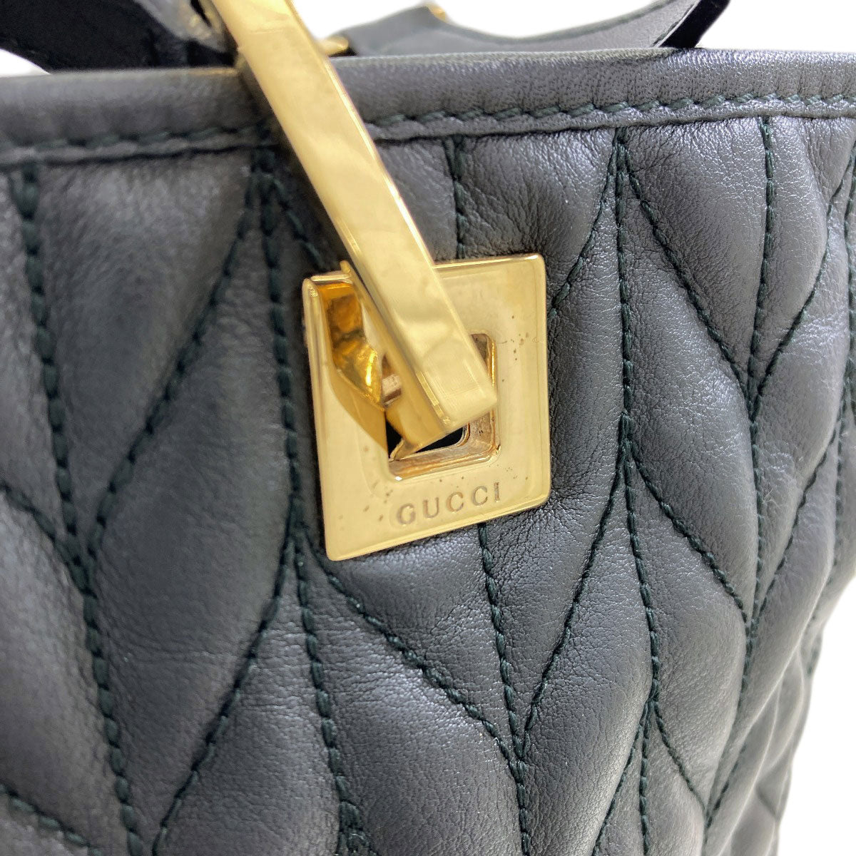 グッチ 002・1099 キルティング ヘリンボーン柄 ハンドバッグ 中古 商品画像10