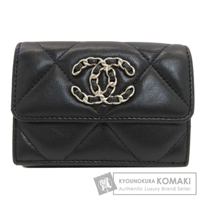 シャネル シャネル19 スモール フラップ マトラッセ シルバー金具 三つ折り財布（小銭入れあり） 中古 商品画像1