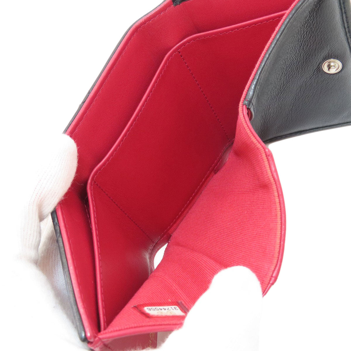 シャネル シャネル19 スモール フラップ マトラッセ シルバー金具 三つ折り財布（小銭入れあり） 中古 商品画像6