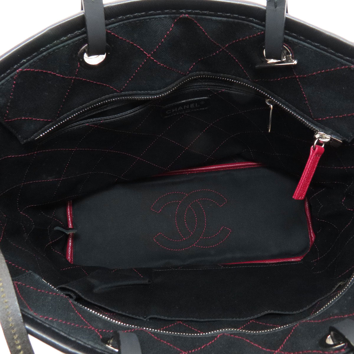 シャネル オンザロード ワイルドステッチ シルバー金具 トートバッグ 中古 商品画像6