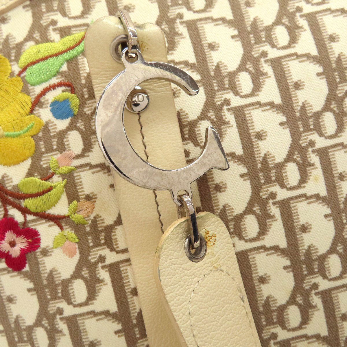 クリスチャンディオール トロッター柄 フラワー トートバッグ 中古 商品画像16