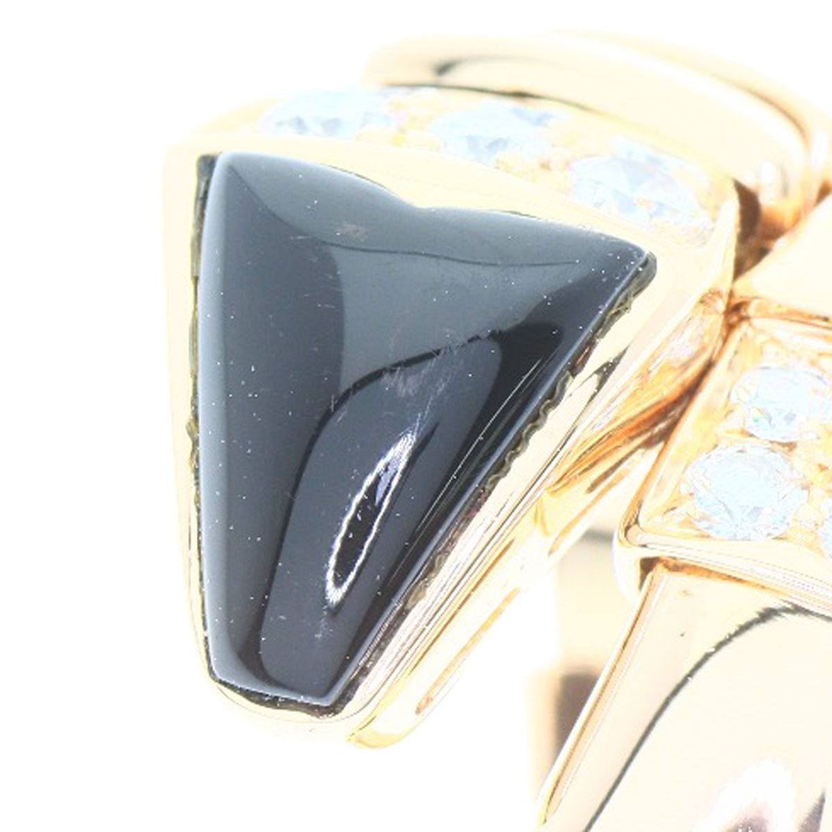 BVLGARI ブルガリ セルペンティ オニキス ダイヤモンド Sサイズ リング・指輪 K18PG レディース 中古