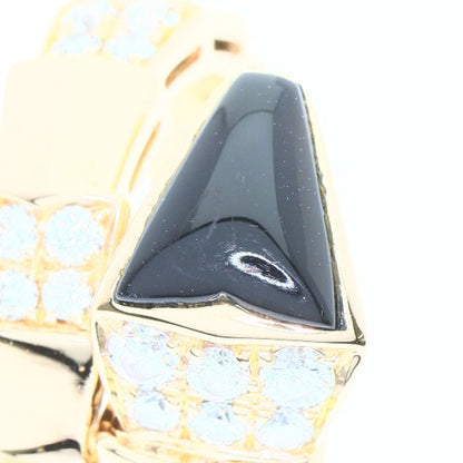 BVLGARI ブルガリ セルペンティ オニキス ダイヤモンド Sサイズ リング・指輪 K18PG レディース 中古