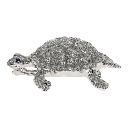 ティファニー タートル カメモチーフ ダイヤモンド サファイア ブローチ 中古 商品画像4