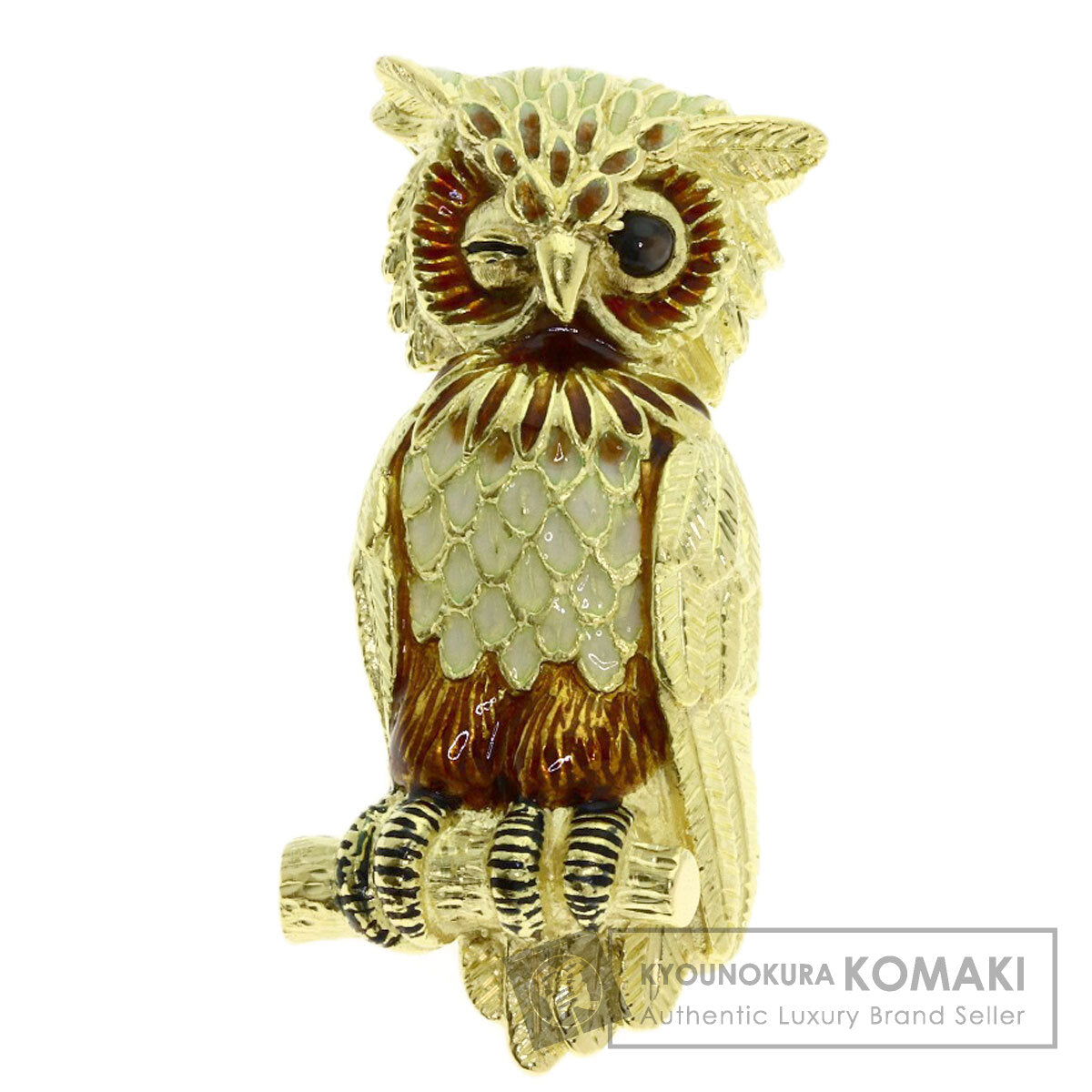ティファニー フクロウモチーフ キャッツアイ ブローチ 中古 商品画像1