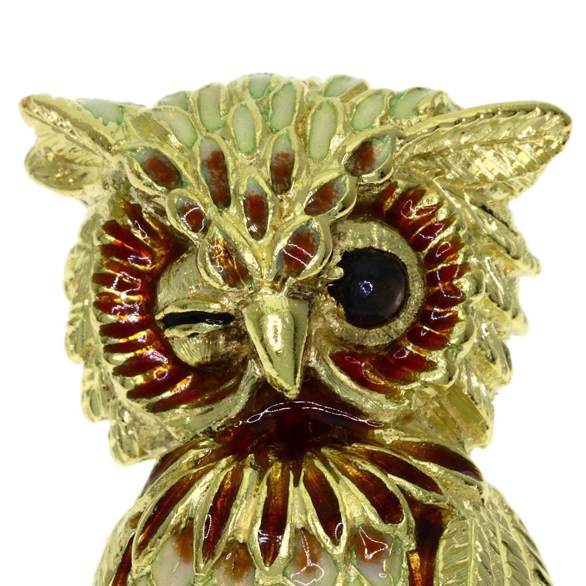 ティファニー フクロウモチーフ キャッツアイ ブローチ 中古 商品画像8