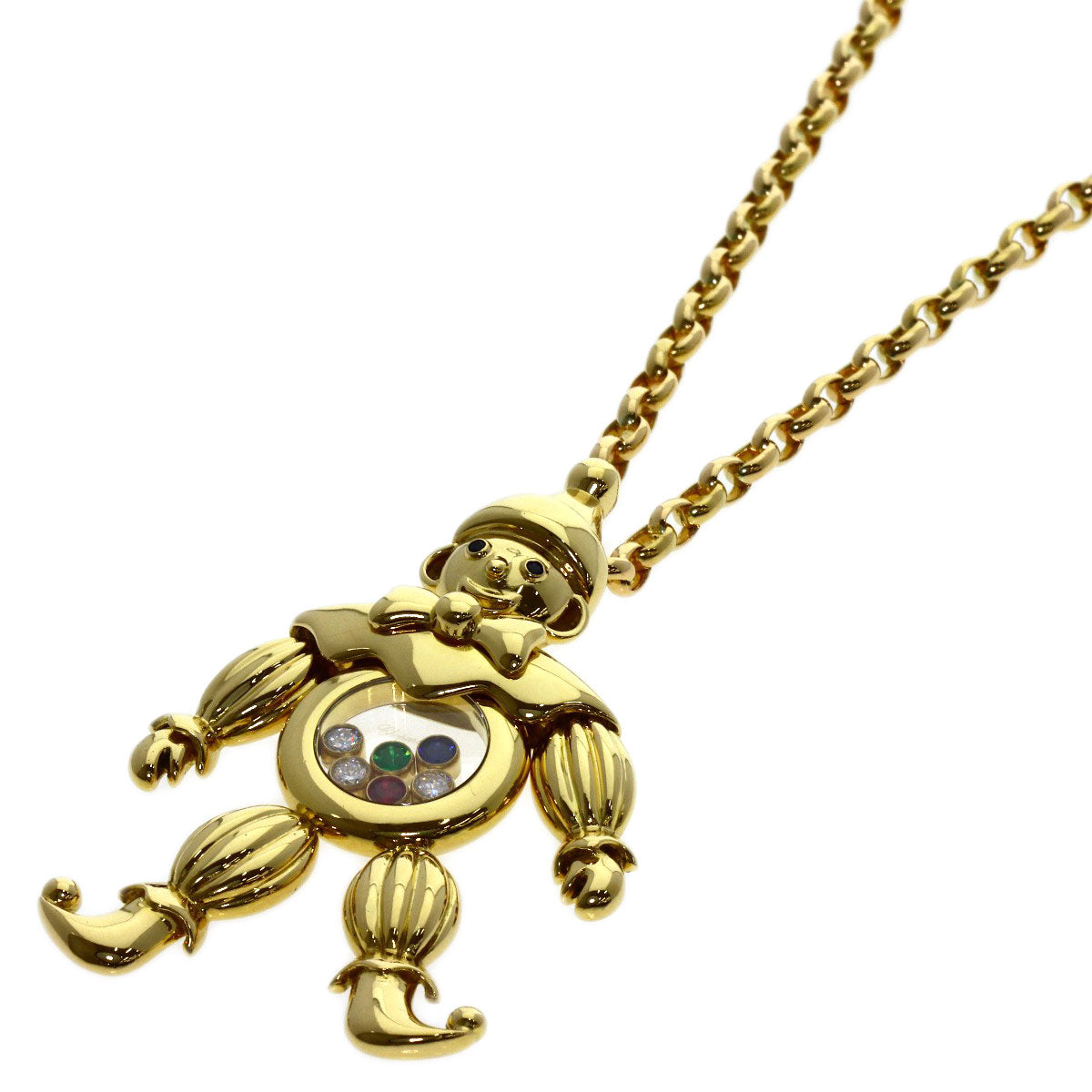 ショパール ハッピーダイヤモンド ピエロ ルビー・サファイア・エメラルド ネックレス 中古 商品画像2