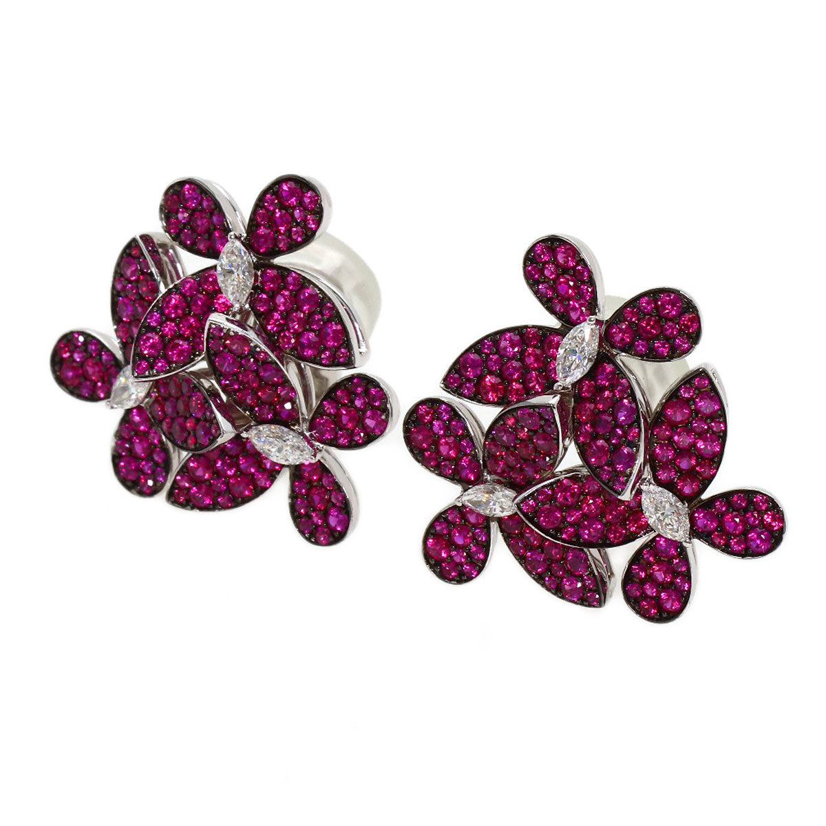 グラフ トリプル パヴェ バタフライ ルビー ダイヤモンド ピアス 中古 商品画像2