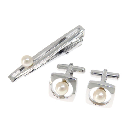 SELECT JEWELRY セレクトジュエリー アコヤパール 真珠 タイピン 2点セット カフス パール メンズ 中古
