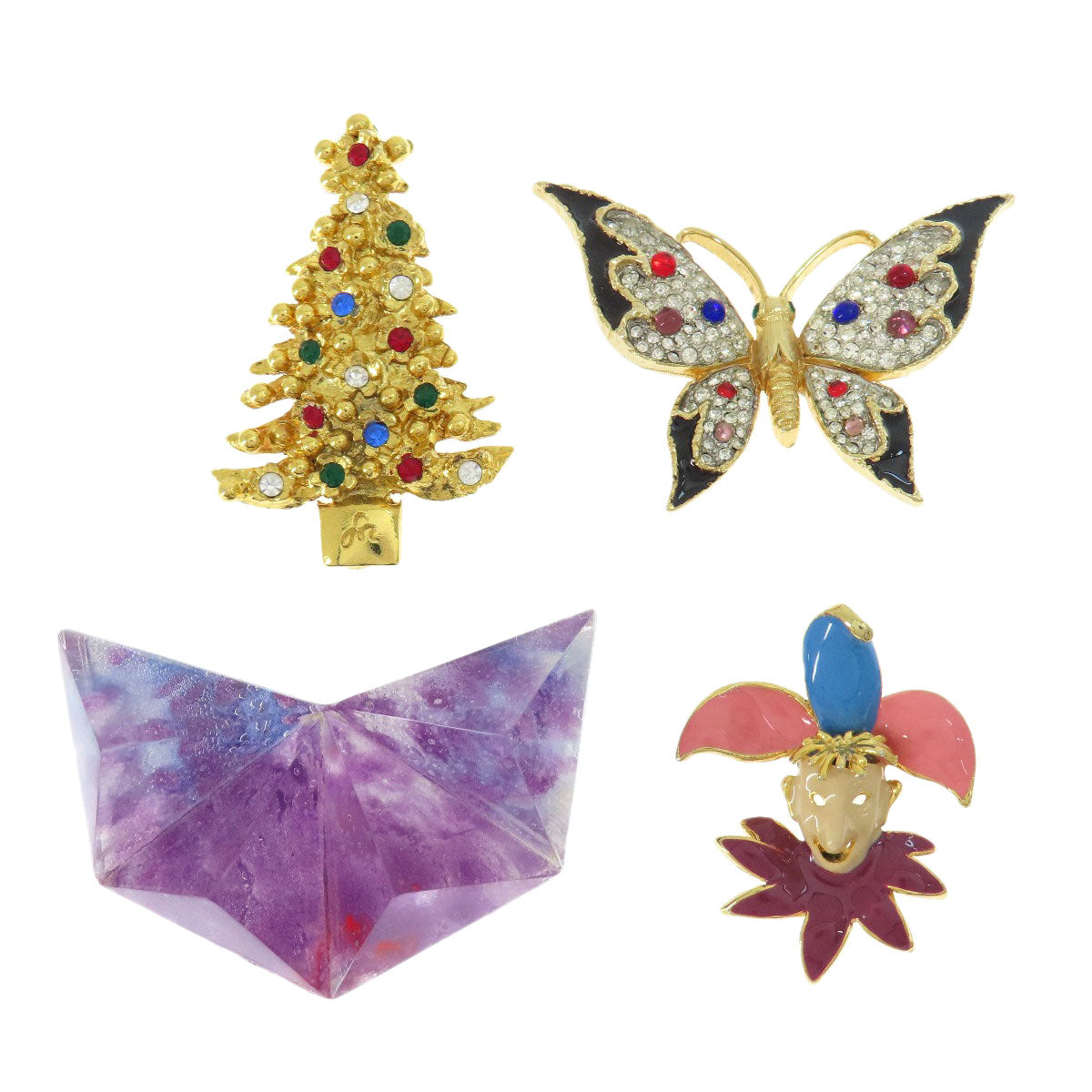SELECT JEWELRY セレクトジュエリー ブローチ ピンブローチ 4点セット ブローチ 金属製 レディース 中古