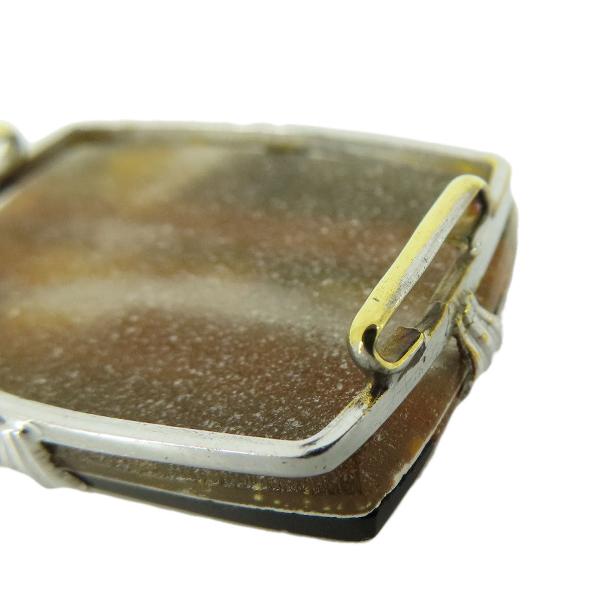 SELECT JEWELRY セレクトジュエリー タイガーアイ 虎目石 茶金石 帯留め 金属製 レディース 中古