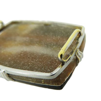 SELECT JEWELRY セレクトジュエリー タイガーアイ 虎目石 茶金石 帯留め 金属製 レディース 中古