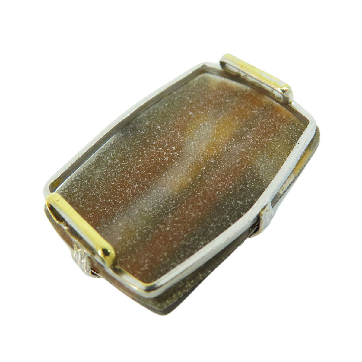 SELECT JEWELRY セレクトジュエリー タイガーアイ 虎目石 茶金石 帯留め 金属製 レディース 中古