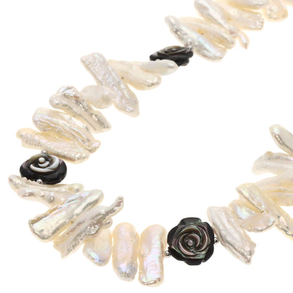 SELECT JEWELRY セレクトジュエリー 淡水パール 真珠 黒蝶貝 シェル ネックレス 金属製 レディース 中古