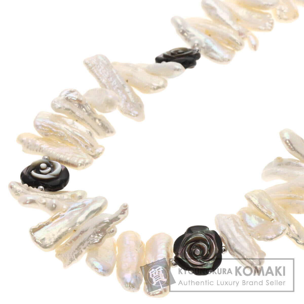 SELECT JEWELRY セレクトジュエリー 淡水パール 真珠 黒蝶貝 シェル ネックレス 金属製 レディース 中古