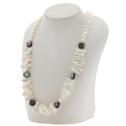 SELECT JEWELRY セレクトジュエリー 淡水パール 真珠 黒蝶貝 シェル ネックレス 金属製 レディース 中古