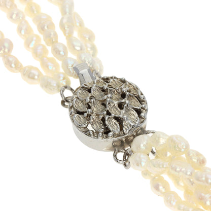 SELECT JEWELRY セレクトジュエリー 淡水パール 真珠 5連 ネックレス SV レディース 中古