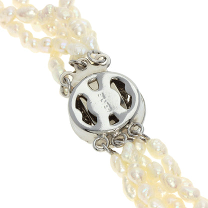SELECT JEWELRY セレクトジュエリー 淡水パール 真珠 5連 ネックレス SV レディース 中古